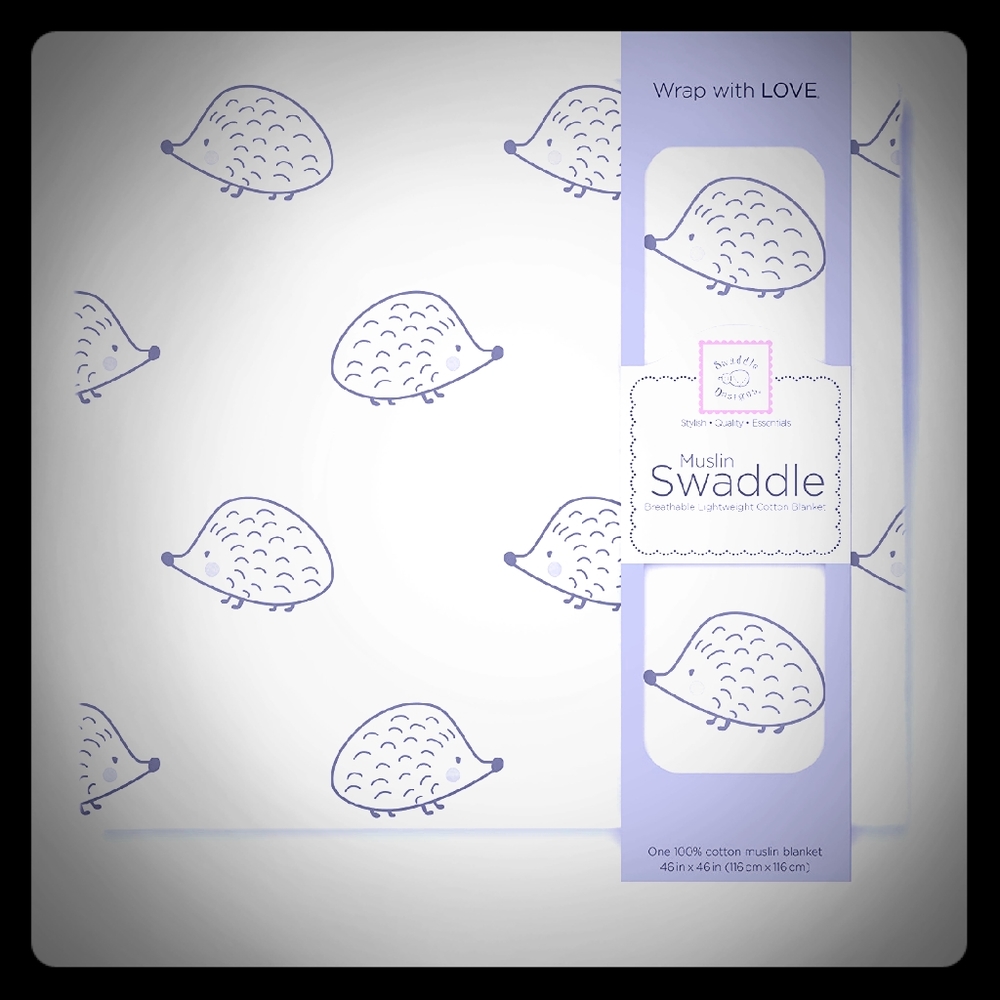 Muslin Swaddle with Hedgehog design